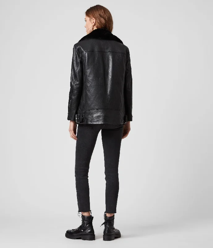 MAIZIE 2-IN-1 LEATHER BIKER JACKET