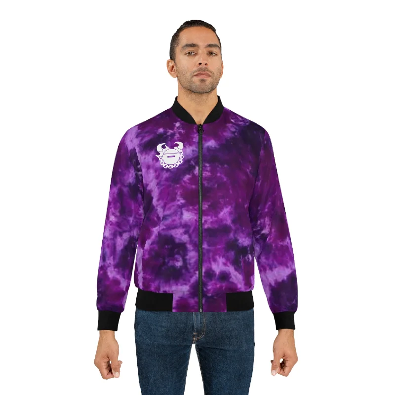 Men's Bomber Jacket - Purple Tie-Dye