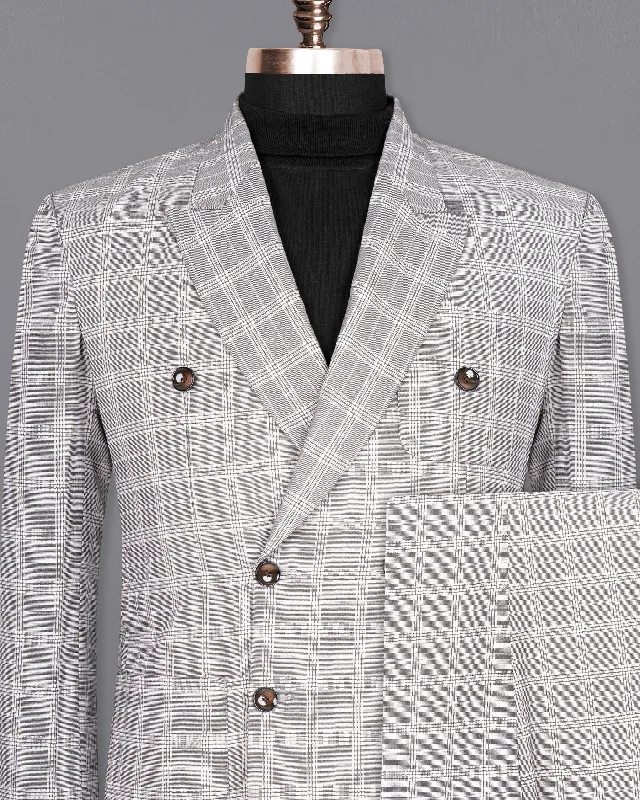 Mercury Grey Plaid Woolrich Double-Breasted Suit