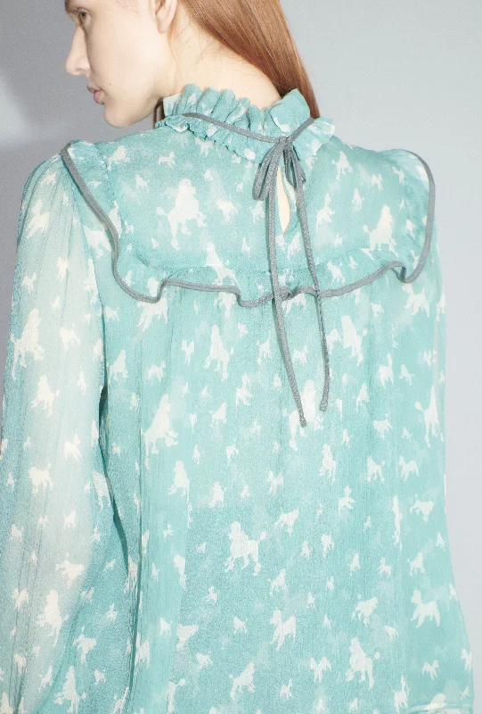 Mini Poodles Bluse, Sea Green