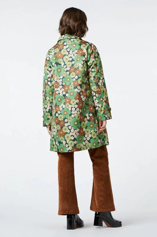 60s Swing Flower Raincoat