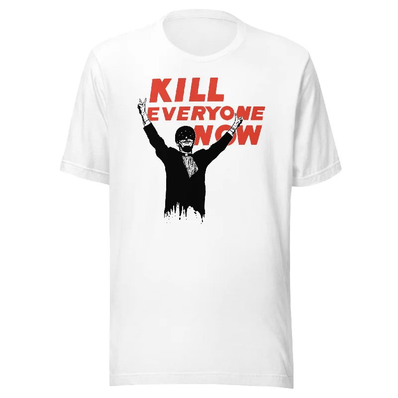 Nomeansno ""Kill Everyone Now"" Unisex White T-shirt