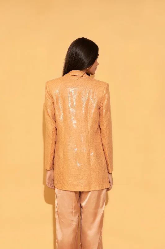 Peach Sequins Blazer