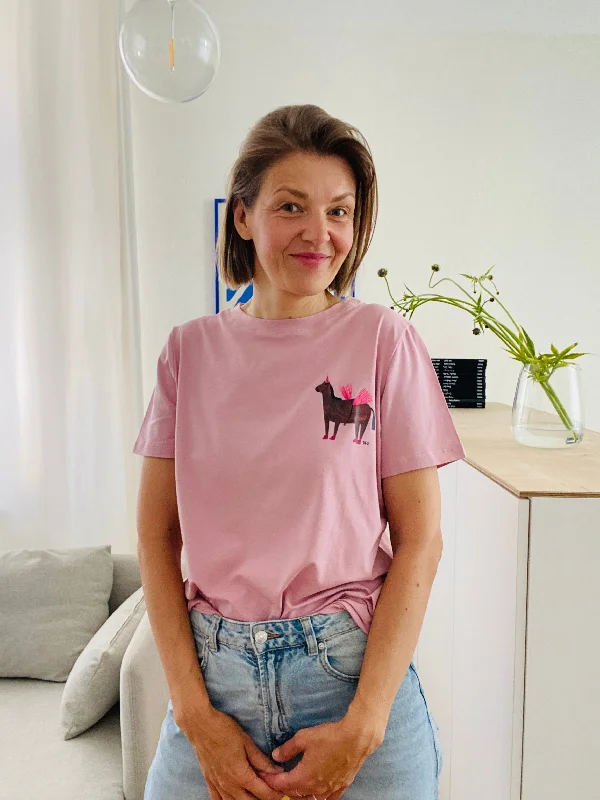 PFERD AUF ROSA -  ERWACHSENEN T-SHIRT