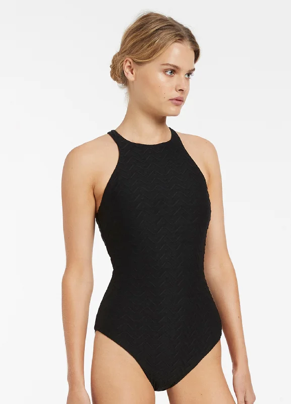 Rio High Neck One Piece - Black