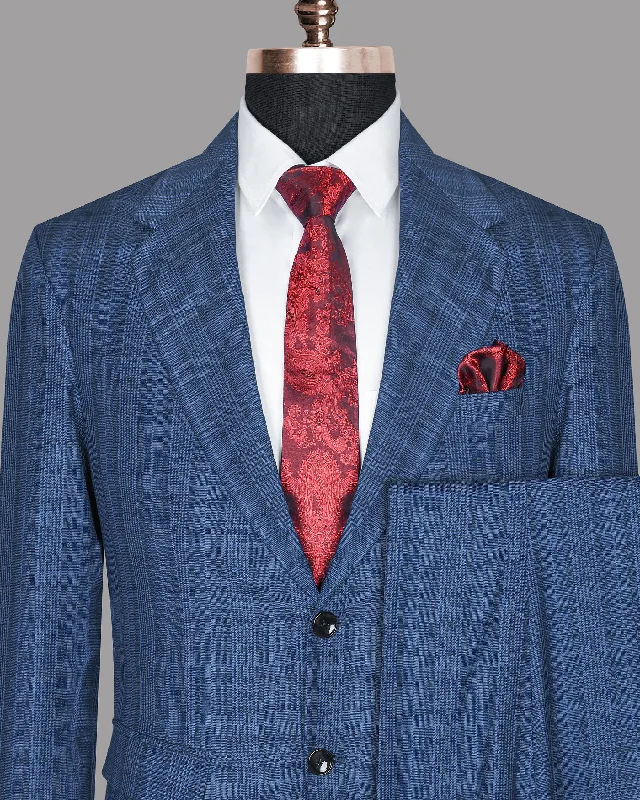 Royal Blue Plaid Suit