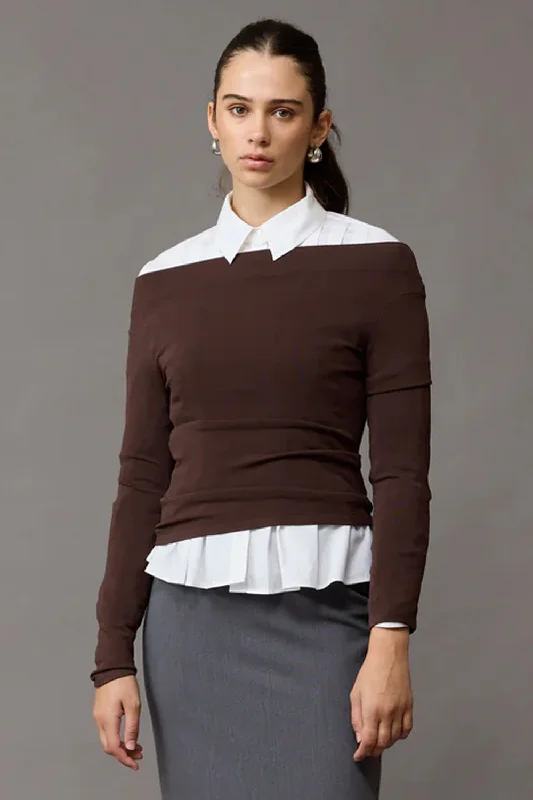 Ruby - Emma Longsleeve Knit, Chocolate