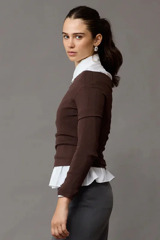 Ruby - Emma Longsleeve Knit, Chocolate