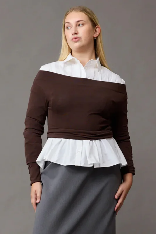 Ruby - Emma Longsleeve Knit, Chocolate