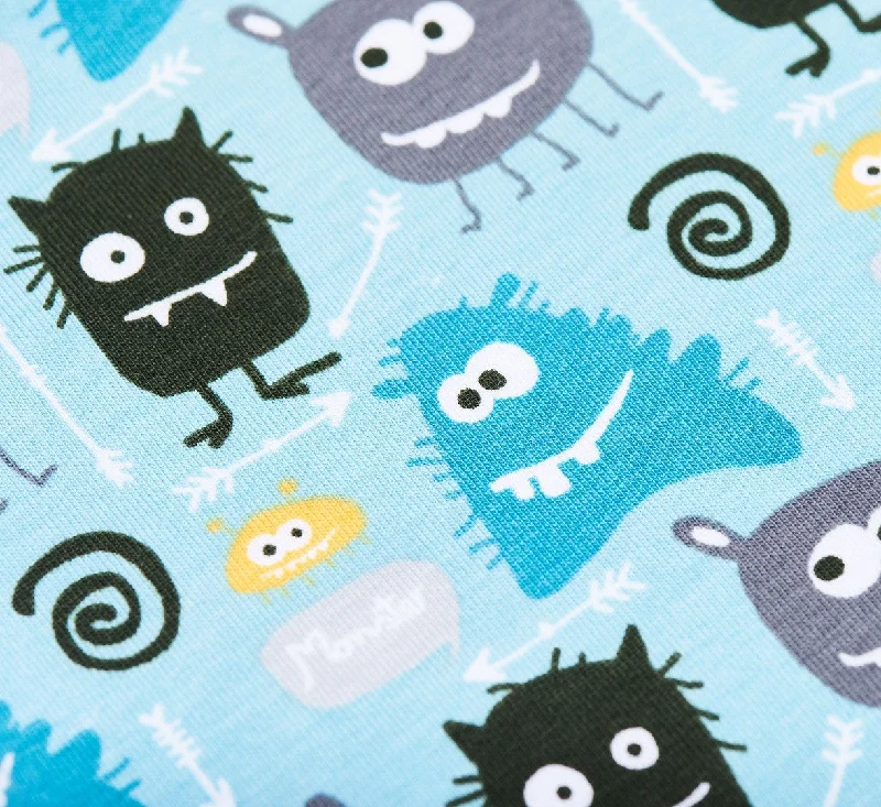 Short-sleeve baby body ""Monsters/Grey""