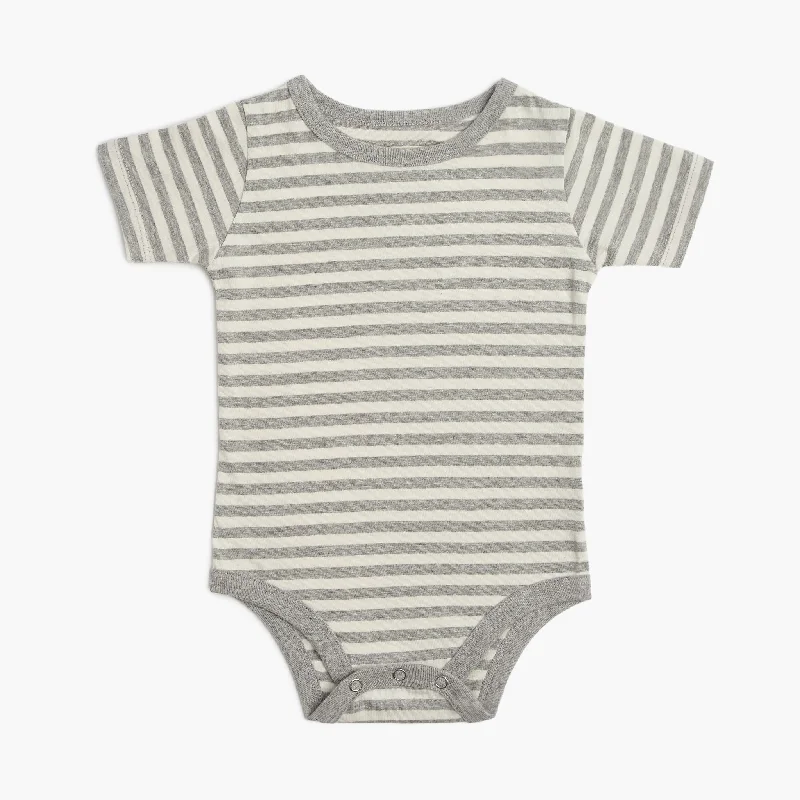 Heather Grey Stripe / 0-3 months