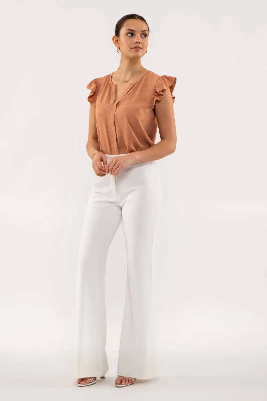 Sienna V Neck Ruffle Sleeve Top