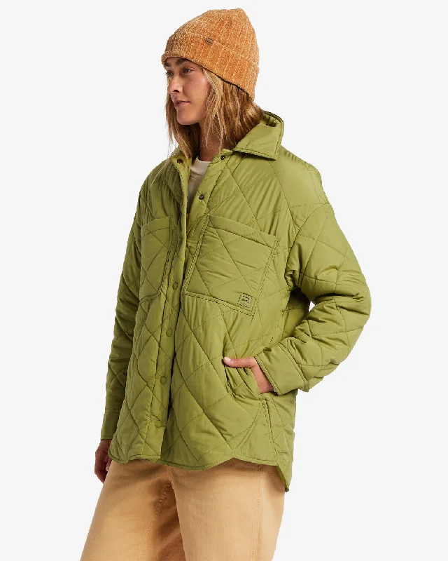 Transport Shacket Snap Front Overshirt - Green Eyes