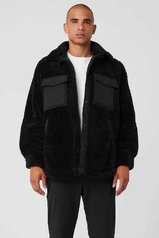 Sherpa Edge Shacket - Black