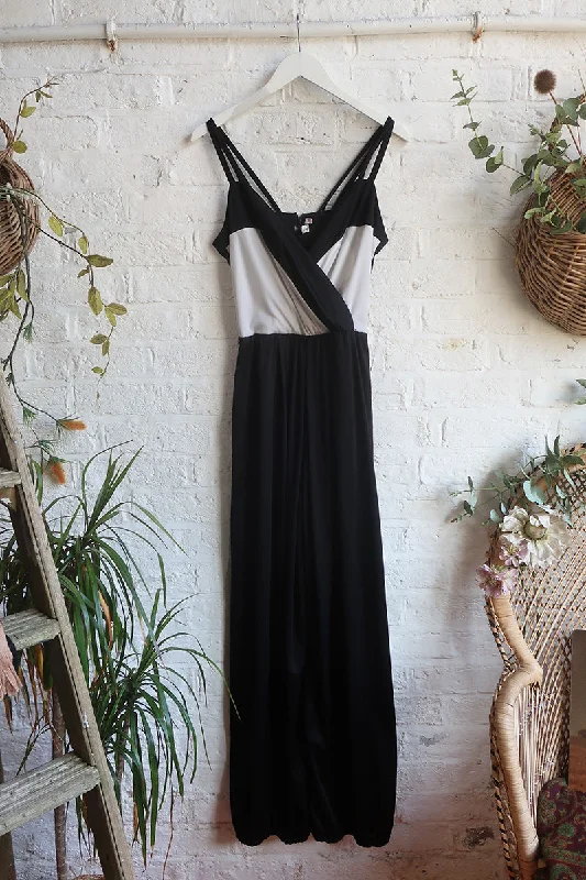 SALE | Vintage Jumpsuit - Black & White Balloon Leg - Size S