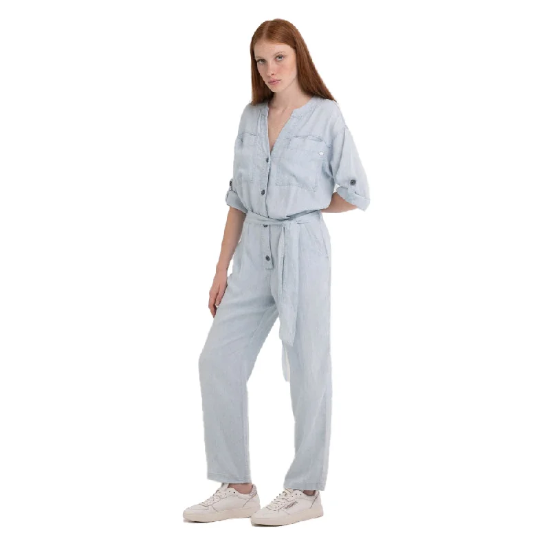 Replay Women's Denim Long Overalls with Belt