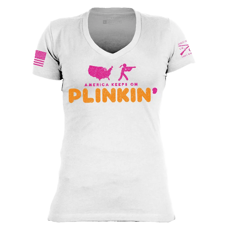 Women's Plinkin' V-Neck - White