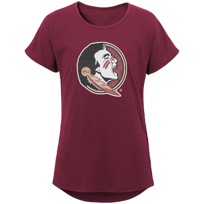 Outerstuff Youth Girl's Seminole Logo Design Short Sleeve T-shirt - Garnet