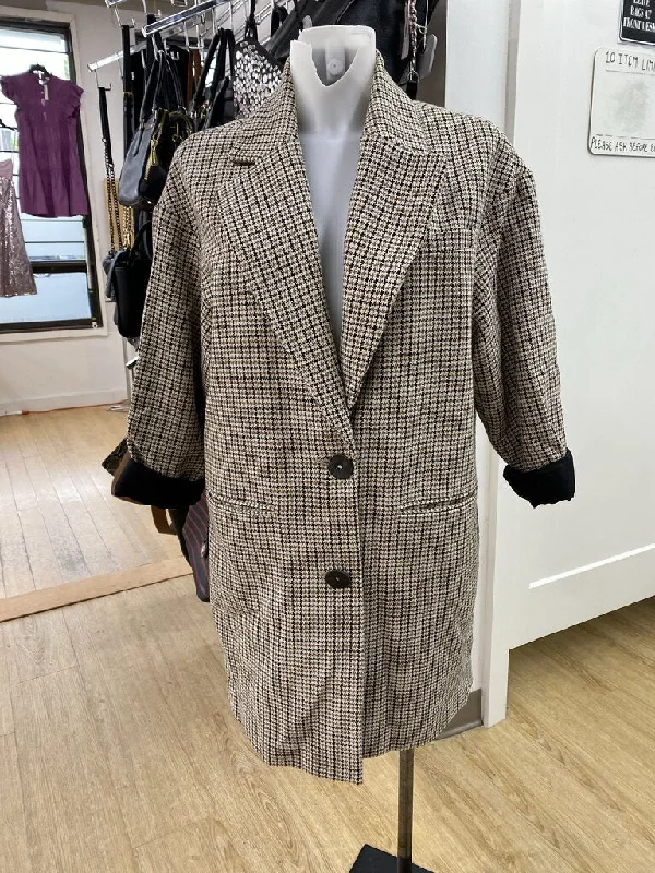 Zara lighht herringbone coat S