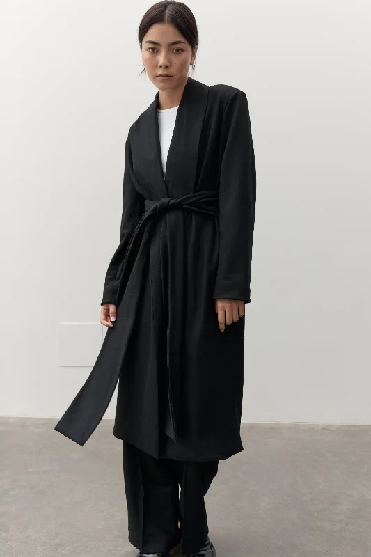 CECILE WOOL COAT - BLACK