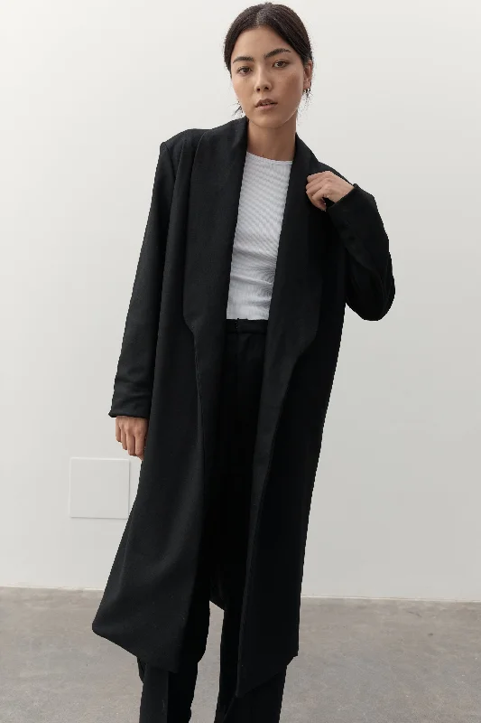 CECILE WOOL COAT - BLACK