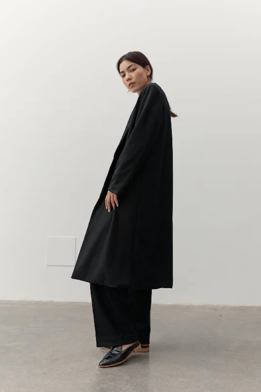 CECILE WOOL COAT - BLACK