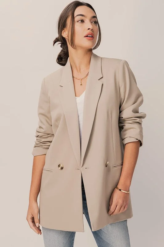 Single Button Long Line Blazer