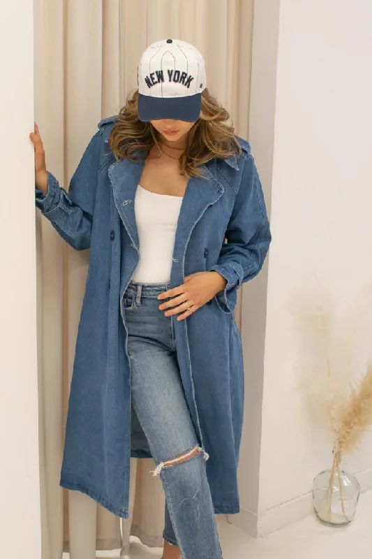 NEW HILARY DENIM TRENCH COAT