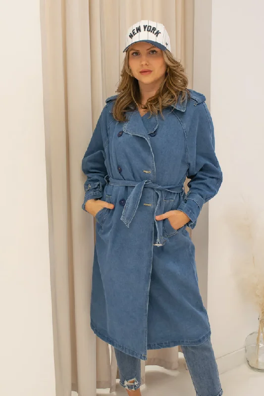 NEW HILARY DENIM TRENCH COAT