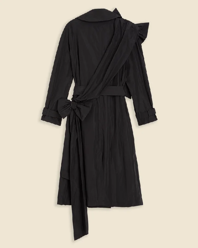 DRAPE BOW TRENCHCOAT