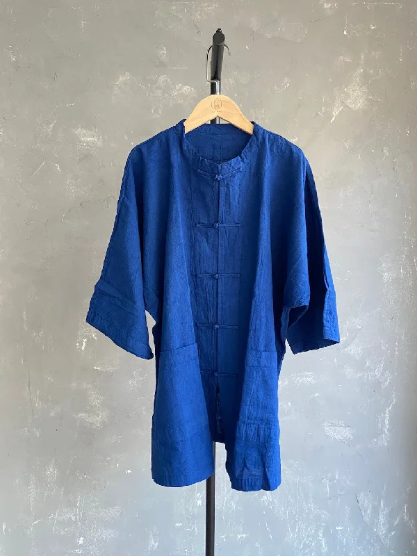 Hand-dyed Chinese Button Jacket (Royal Blue #25)