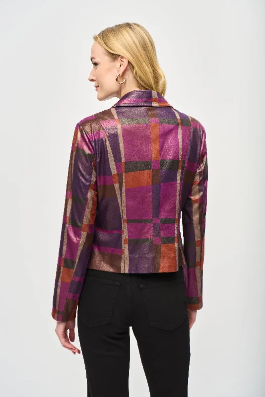 Joseph Ribkoff - Foiled Print Faux Suede Jacket 🇨🇦