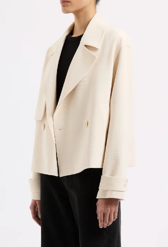 KARSON CROP TRENCH - CREAM