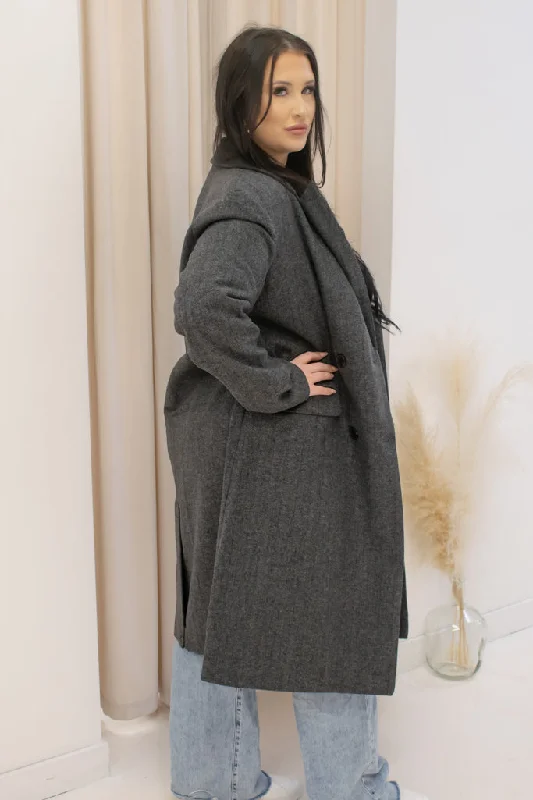 NEW LUCY PEA COAT (DARK GREY)