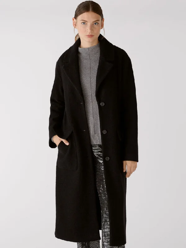 Oui Wool Coat Black