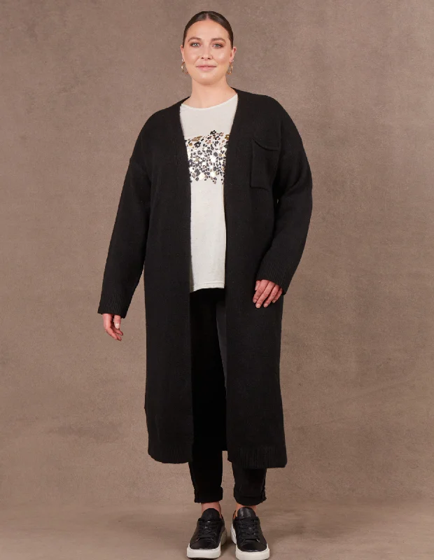 Paarl Longline Cardigan- Ebony - Eb & Ive