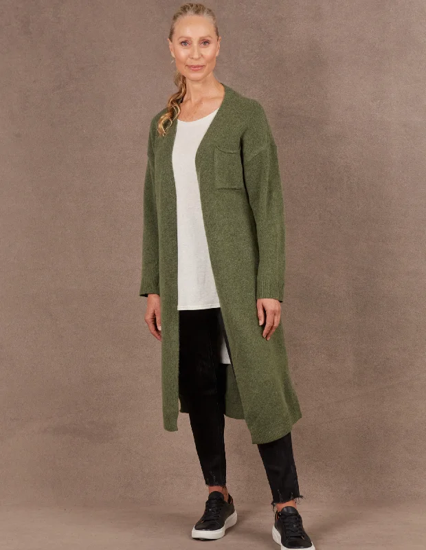 Paarl Longline Cardigan- Moss- Eb & Ive