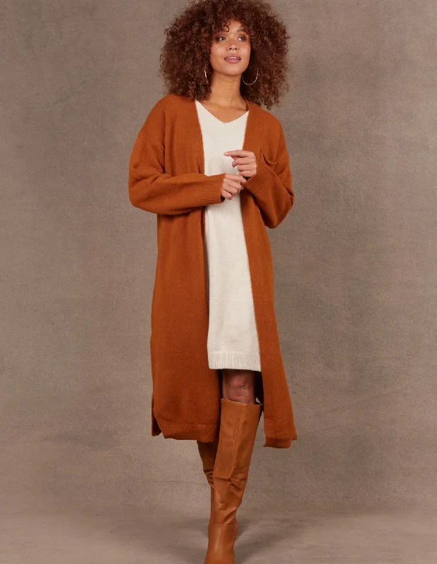 Paarl Longline Cardigan- Ochre - Eb & Ive