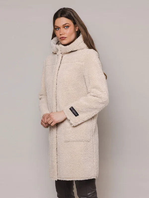 Rino & Pelle Alina Reversible Hooded Coat Stone