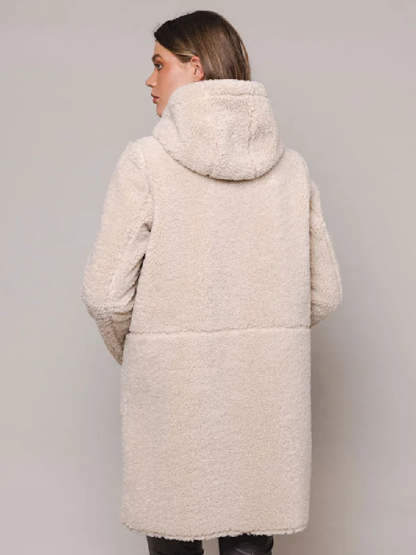 Rino & Pelle Alina Reversible Hooded Coat Stone