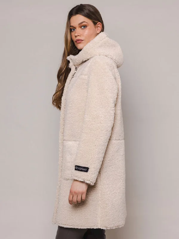 Rino & Pelle Alina Reversible Hooded Coat Stone