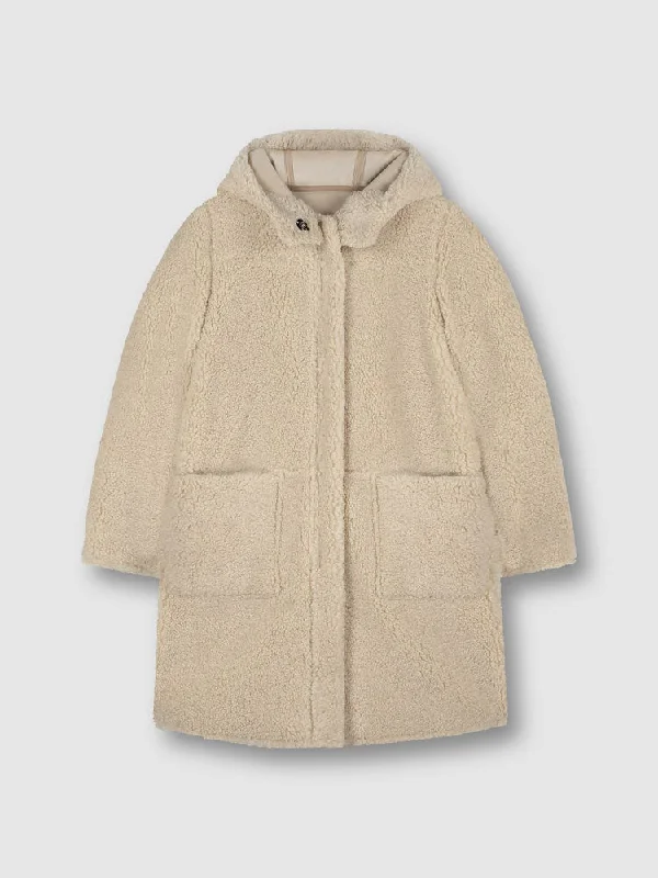 Rino & Pelle Alina Reversible Hooded Coat Stone