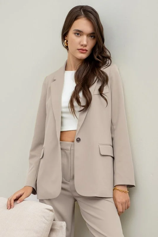 Solid Long Sleeves Blazer