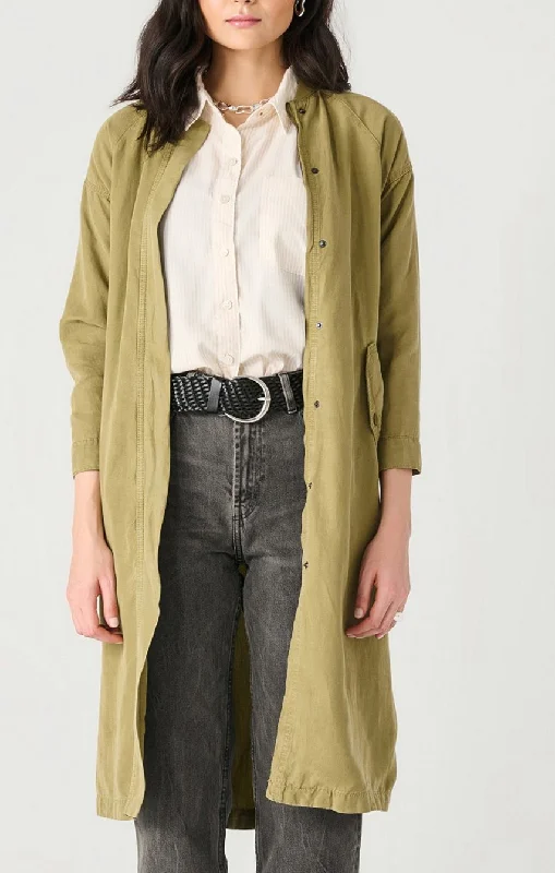 Washed Olive Long Bomber- Dex